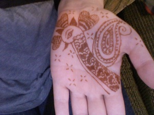 The henna drawing I got last night.